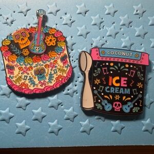 Loungefly Colorful Day of the Dead Cake & Coconut Ice Cream Enamel Pin Set